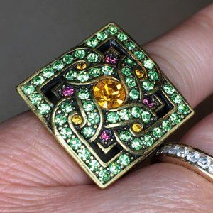 LaVintage Celtic Design Crystal Ring